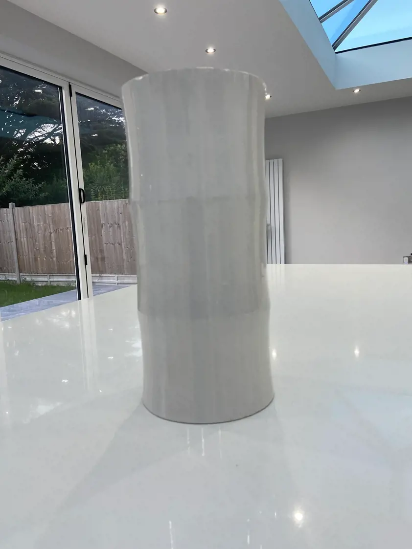 White tube bamboo vase