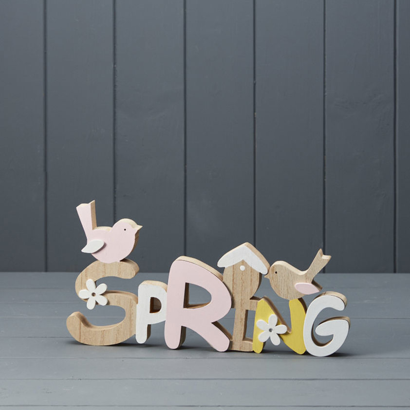 Wooden 'Spring' Word Block  (15cm)