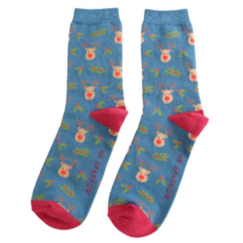 Mr Sparrow Reindeer & Holly Teal