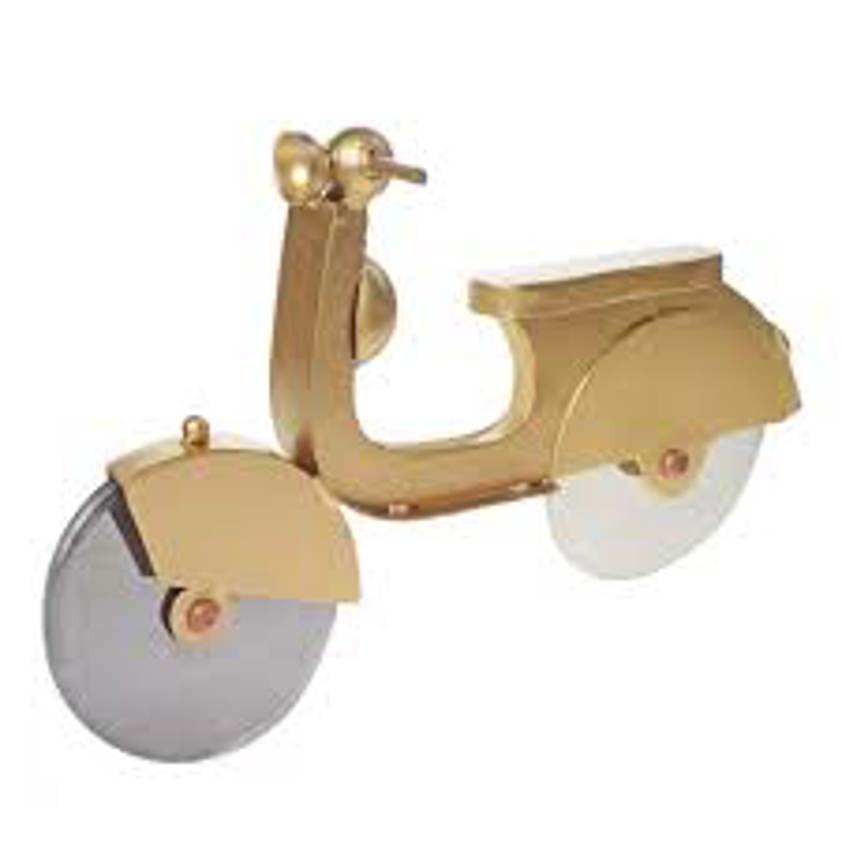 Motor scooter pizza cutter