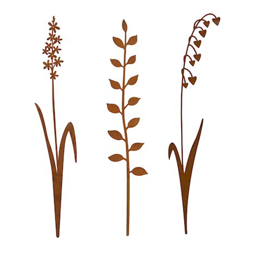 Small rusty Flower Pot Stakes