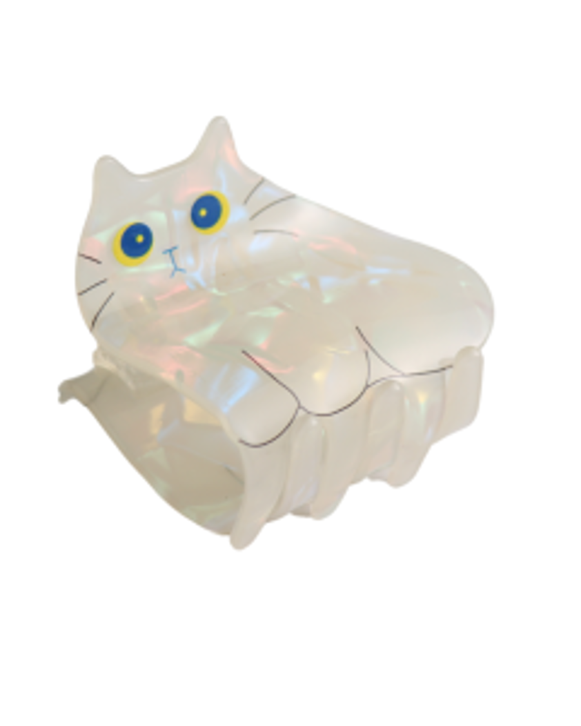 Cat Hair Claw Clip White