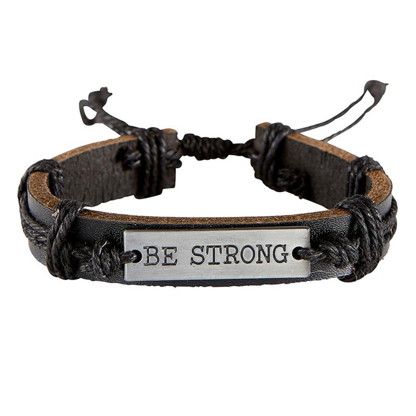 Be Strong Leather Bracelet Assortment (Assorted Colours)