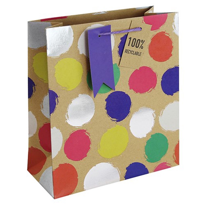 Kraft Spots Gift Bag Medium