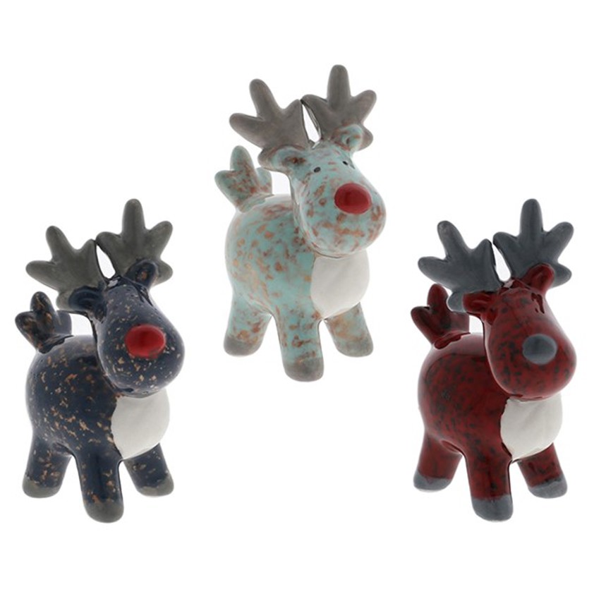 Jolly Ceramic Christmas Reindeer Mini