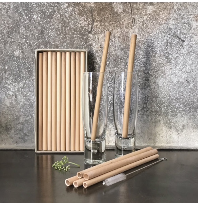 Bamboo Straws - Set of 10 with Cleaning Brush