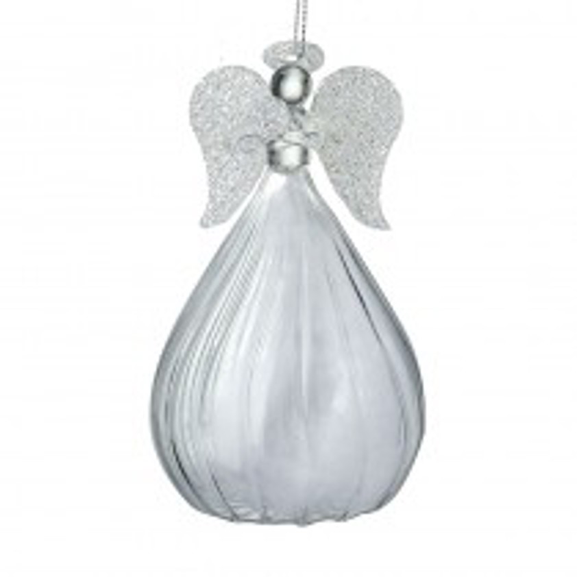 Large Glass Angel With Opaque Skirt