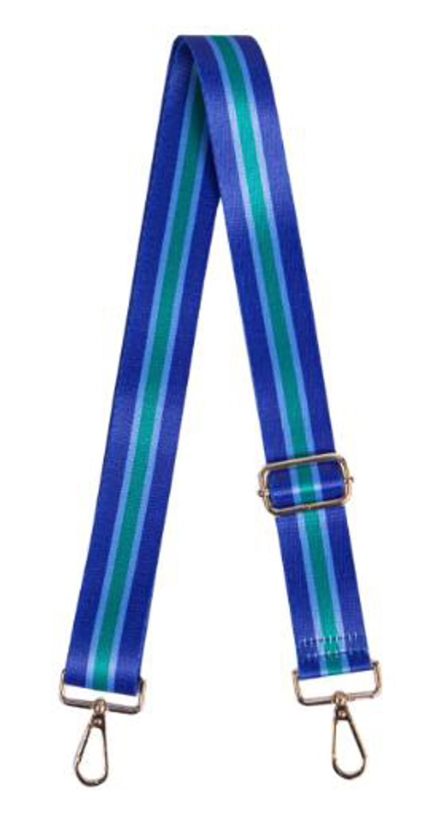 royalblue/green Bag Strap With Colourblock Stripe