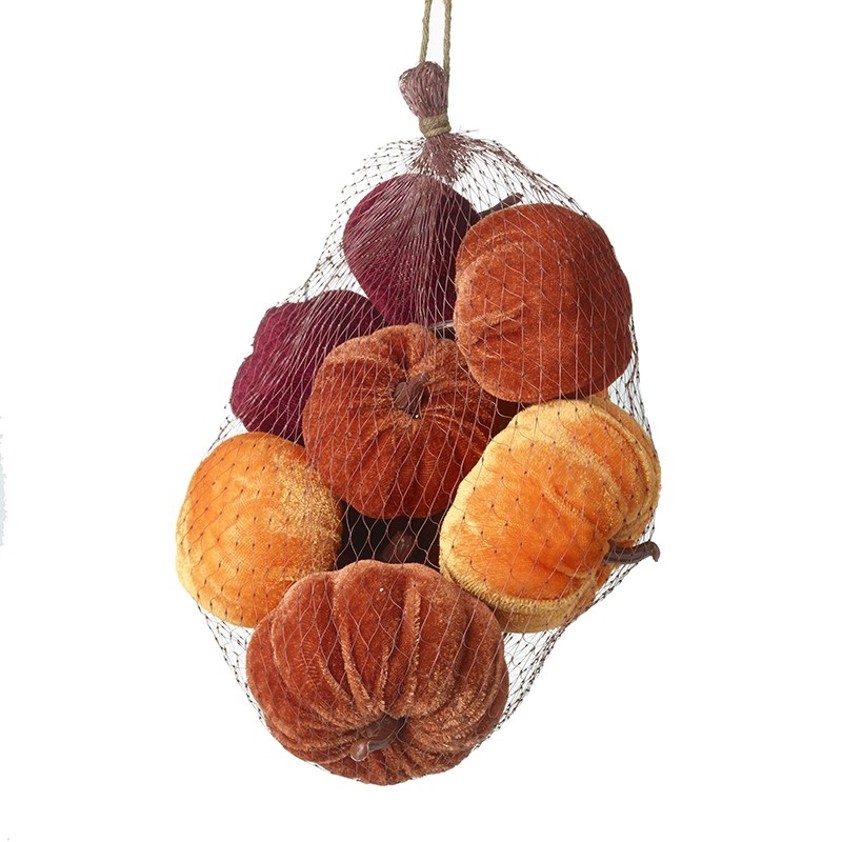 Velvet Pumpkins Bag of 9