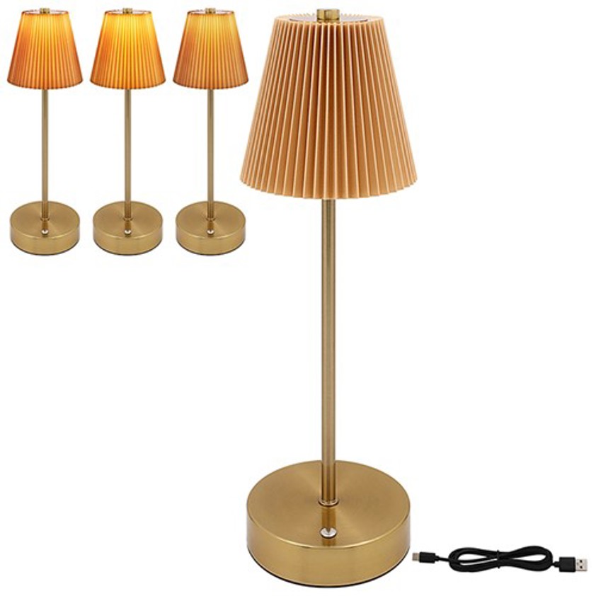 Round Base Touch LED Lamp Brown