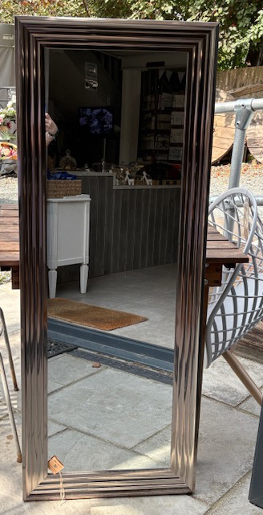 Modern Pewter colour Layered Edge Mirror