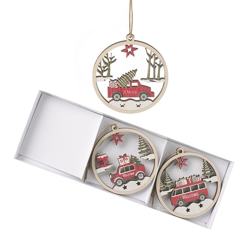 Wooden Cut Out Red Vehicle Hanger (individual)