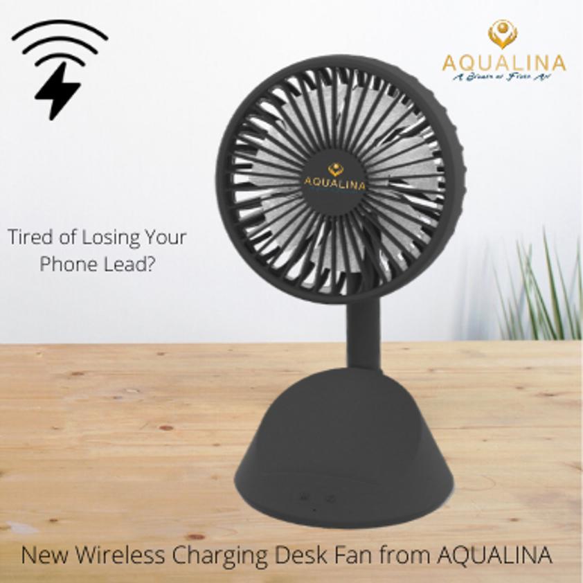 Wireless charging desk fan