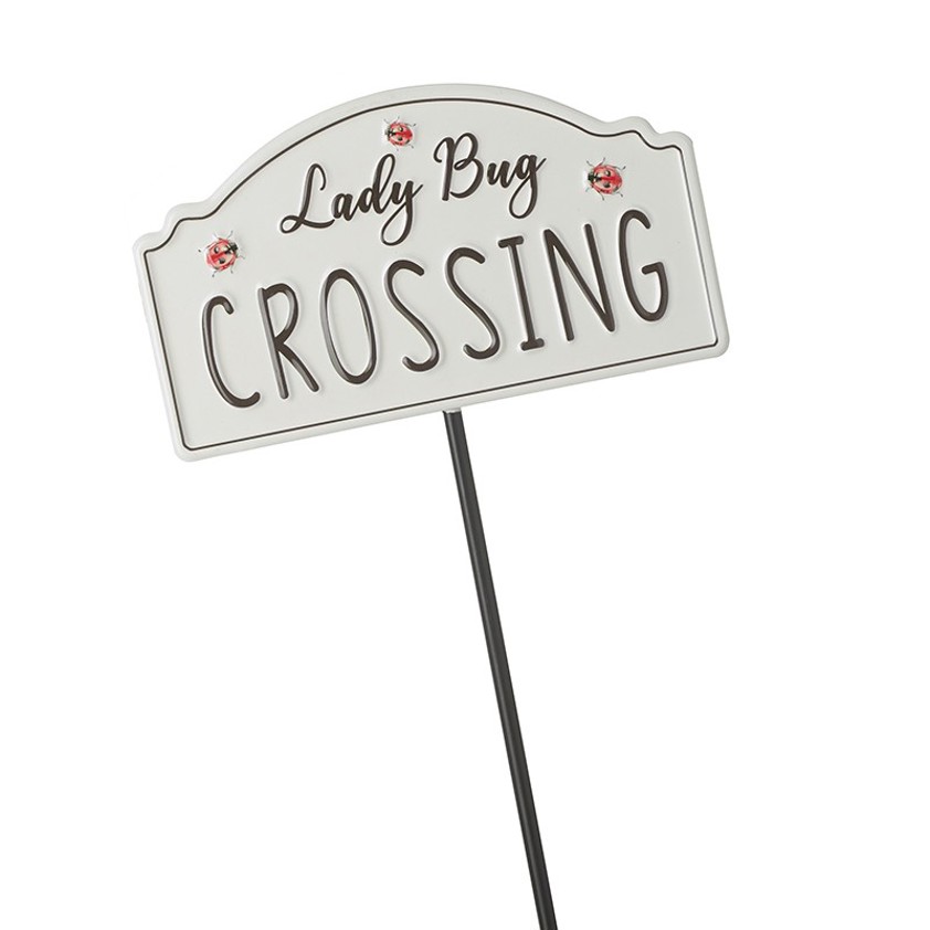 Lady Bug Crossing Metal Stake
