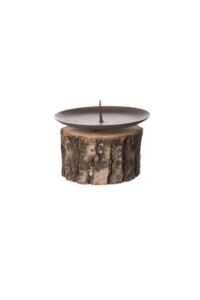 Log Candle holder