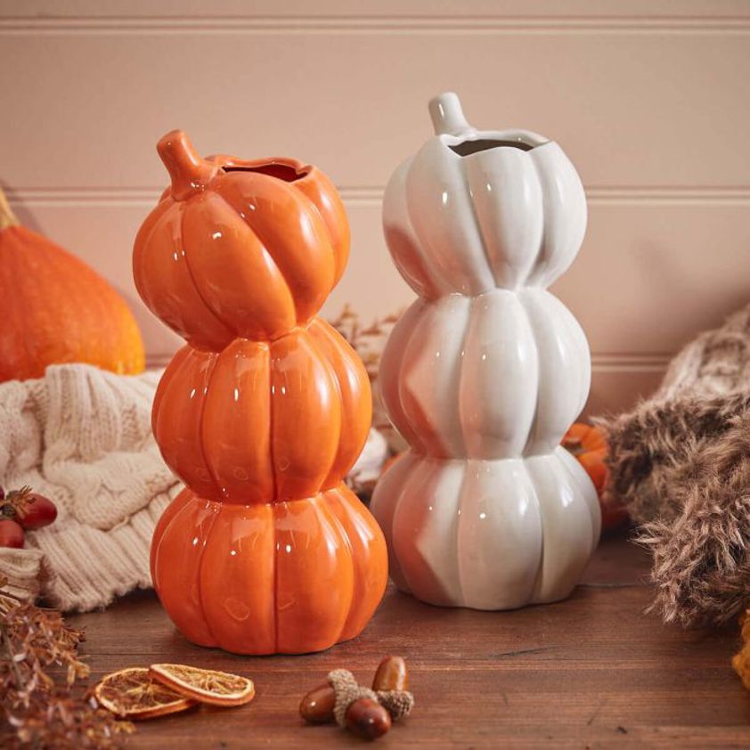 Pumpkin Shaped Stacking Vase Ceramic