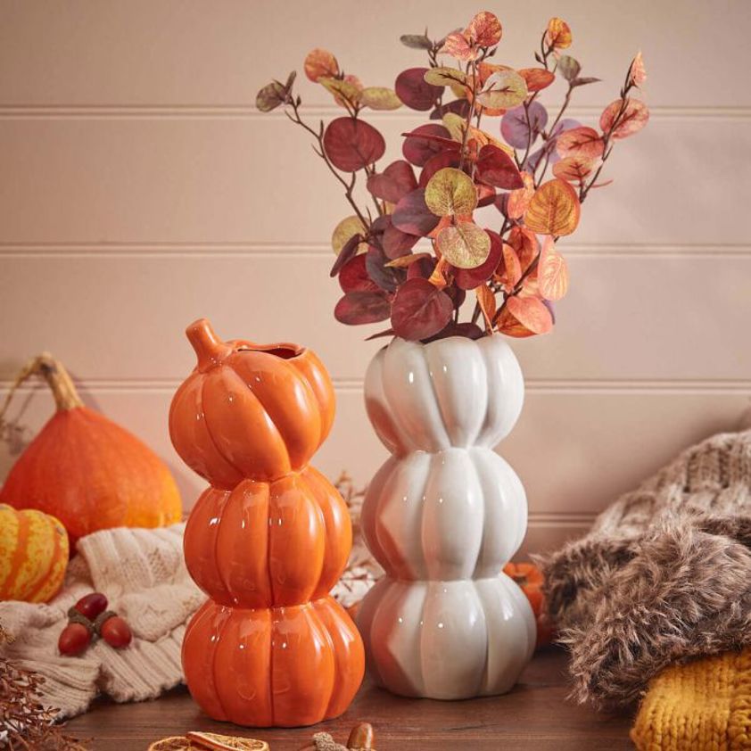 Pumpkin Shaped Stacking Vase Ceramic