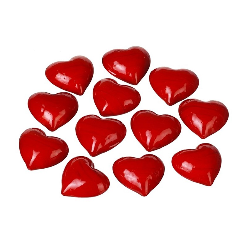 Red Heart Pebble Decorations - sold individually