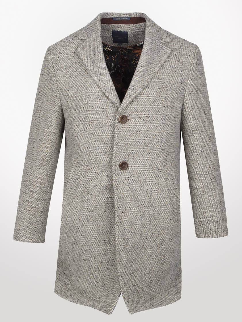 Light Grey Wool Textured Coat