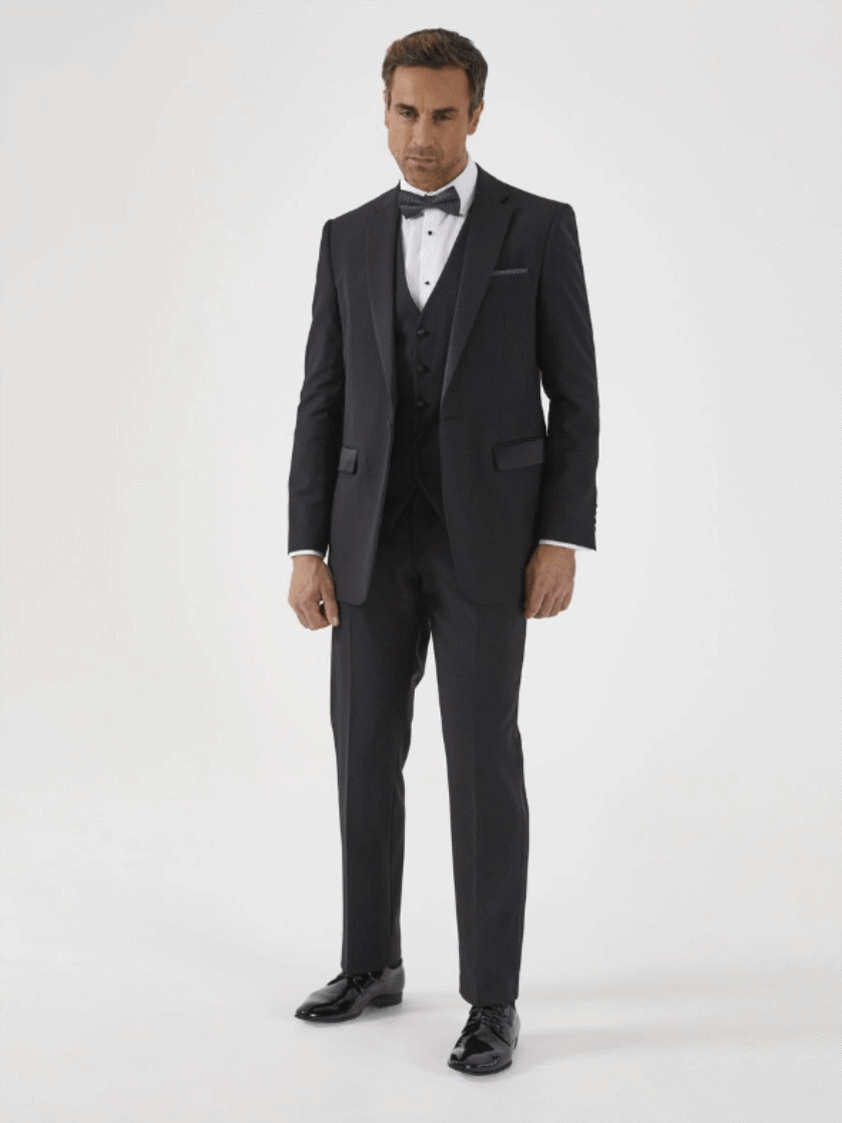 Black Latimer Dinner Suit Waistcoat Black | Joshua Adams Menswear