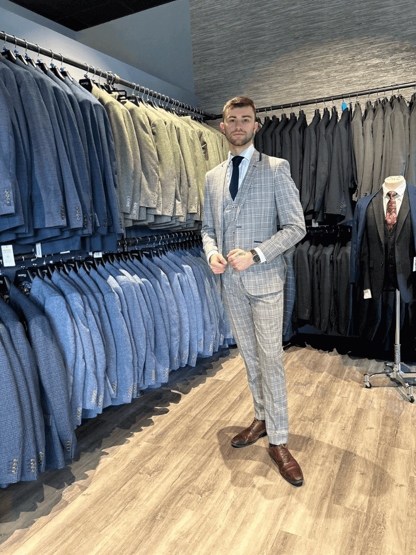 Stone/Navy Niall 3piece Suit