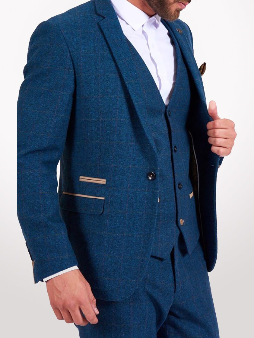 Blue Dion Tweed Check Jacket