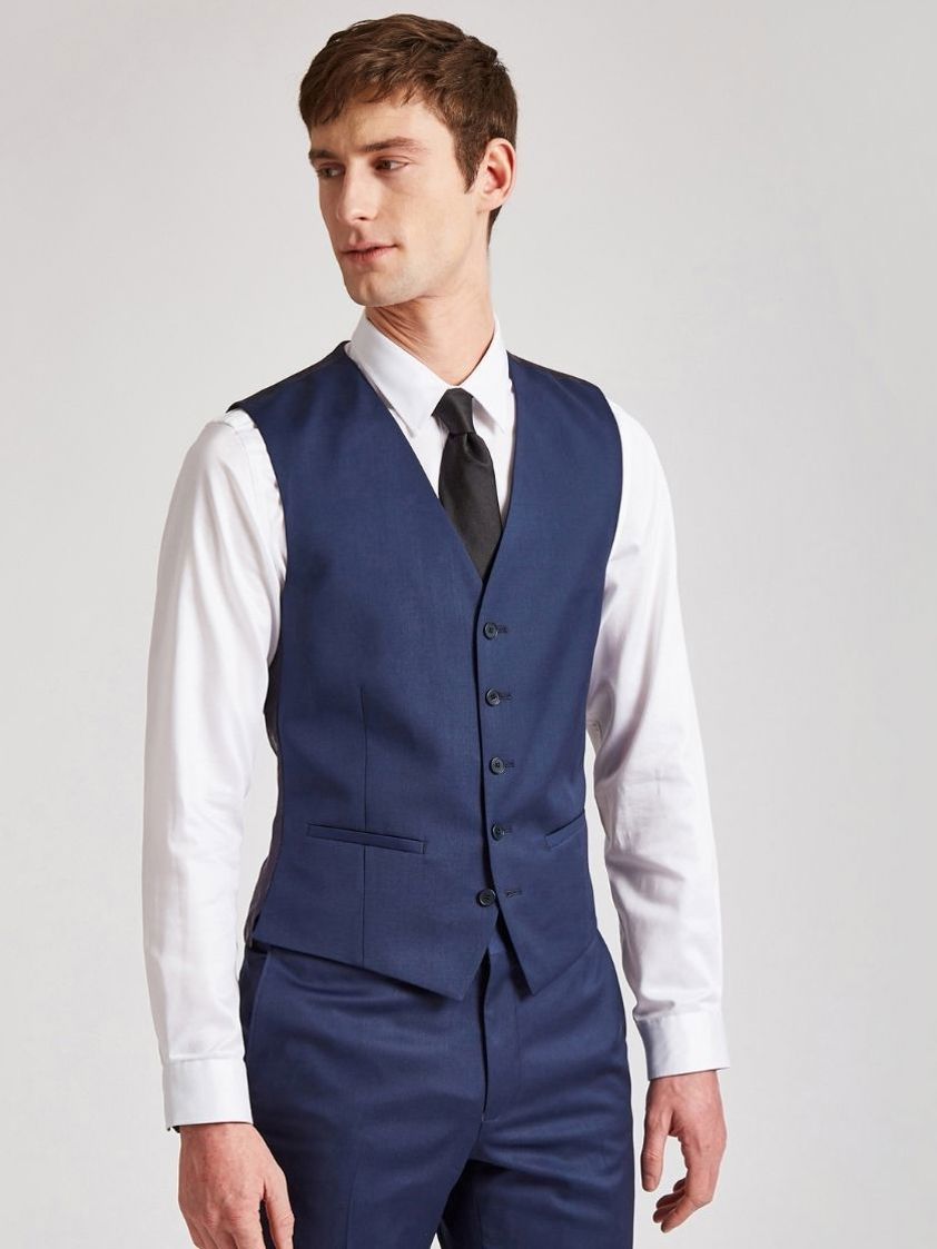 Blue Panama Slim Waistcoat