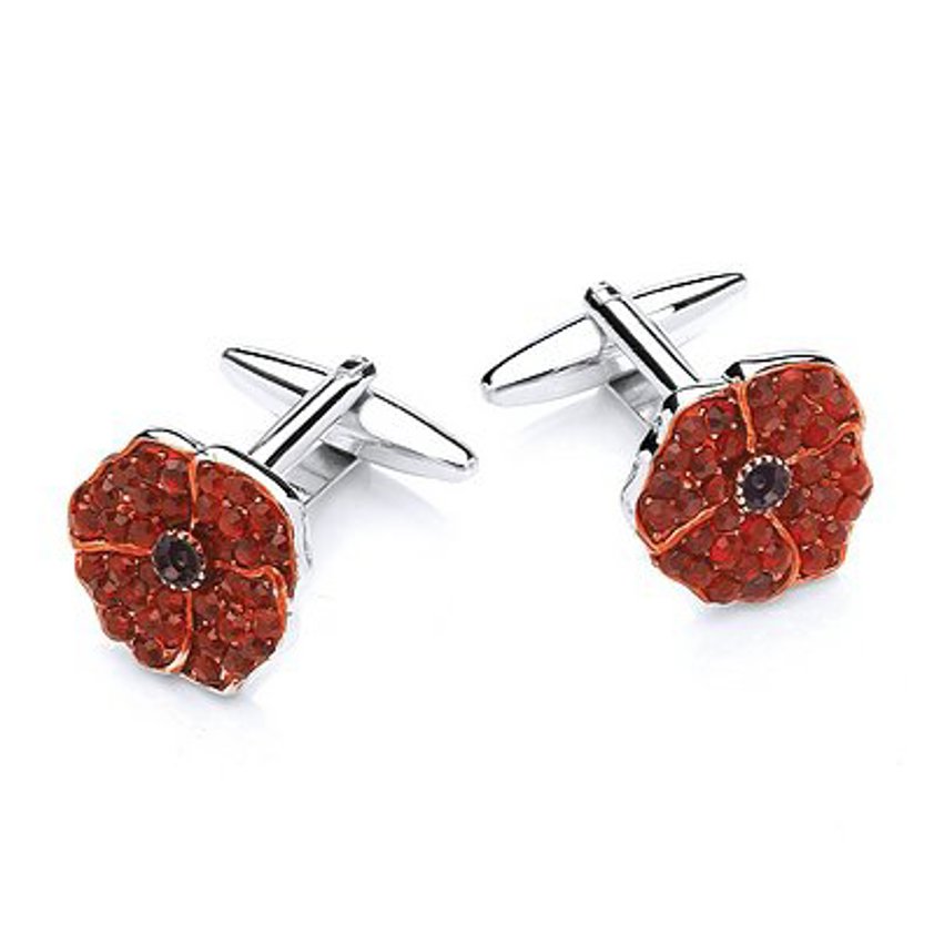 Crystal Poppy Cufflinks