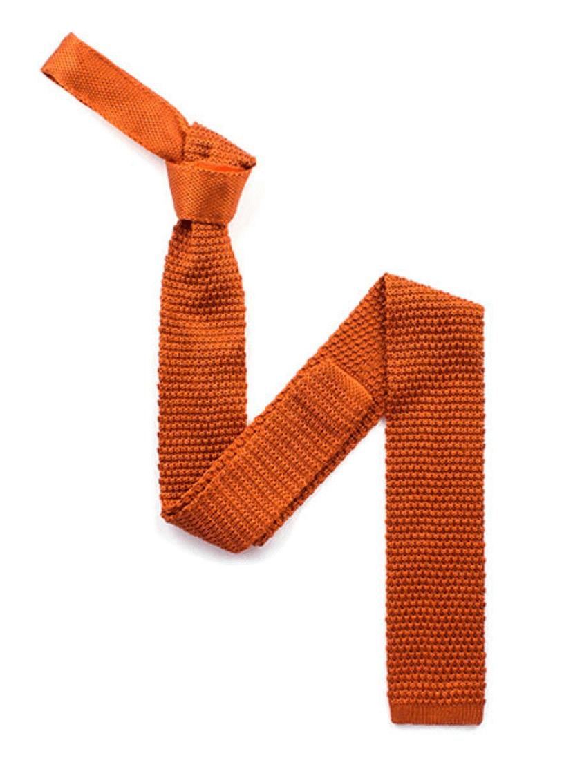 Bronze Silk Knitted Tie set