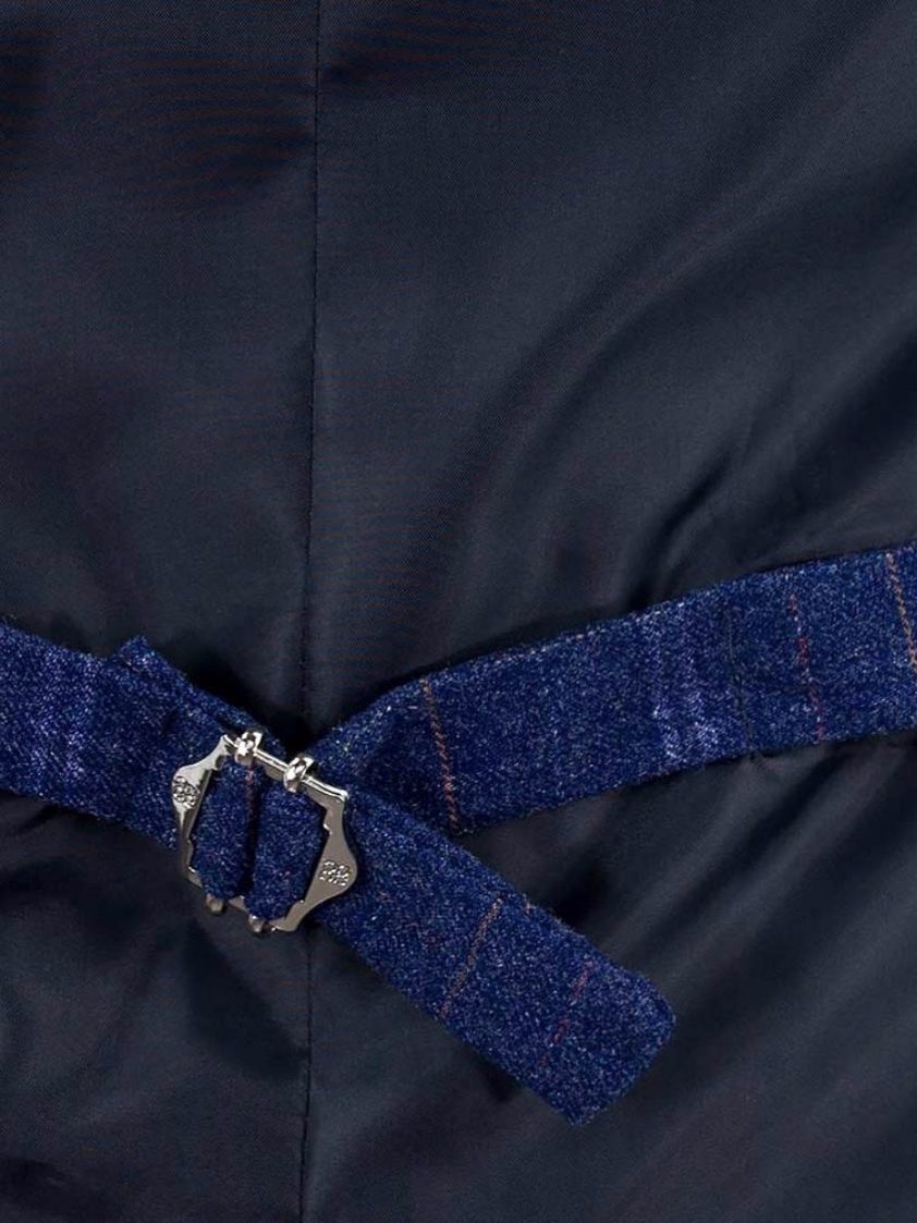 Blue Kaiser Single Breasted Check Tweed Waistcoat
