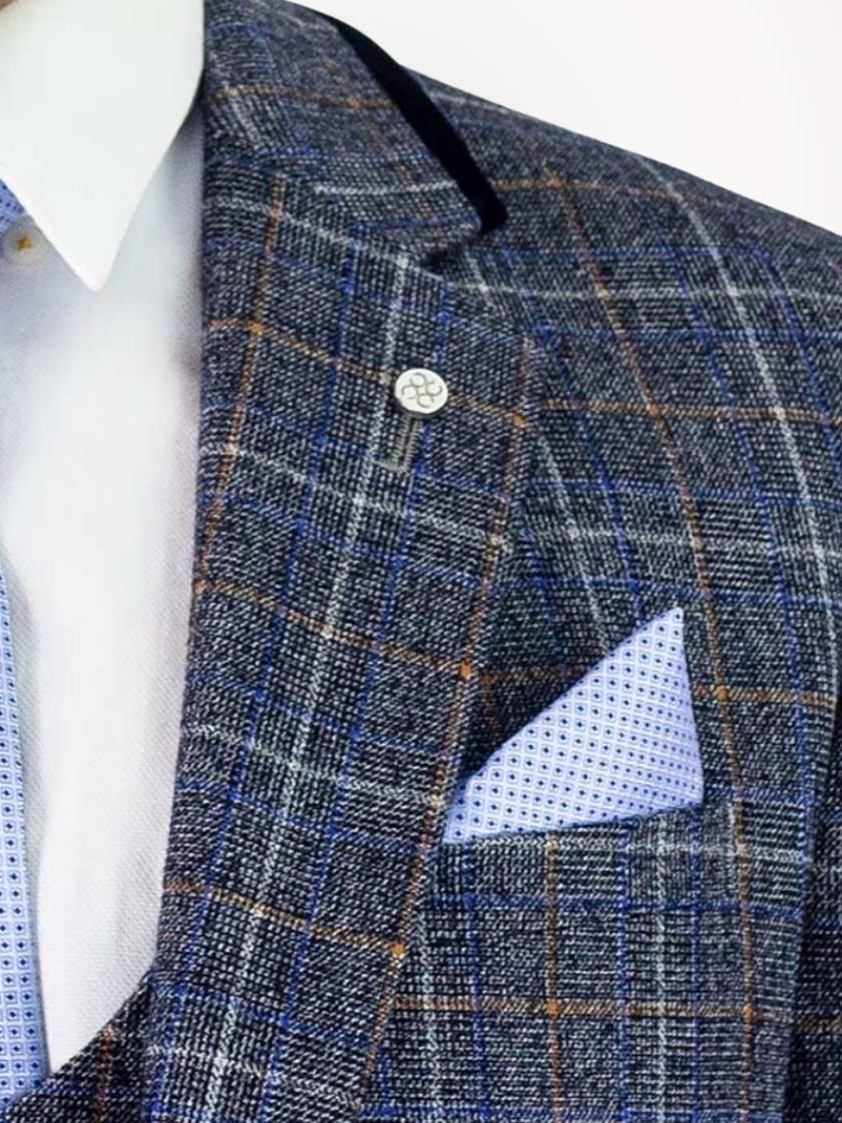 Blue Bonita Check Tweed Suit