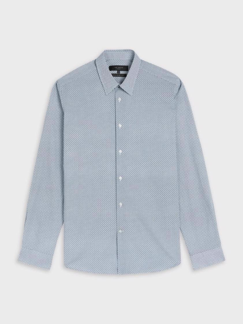 Blue Vivarar Geometric Print Regular Fit Shirt
