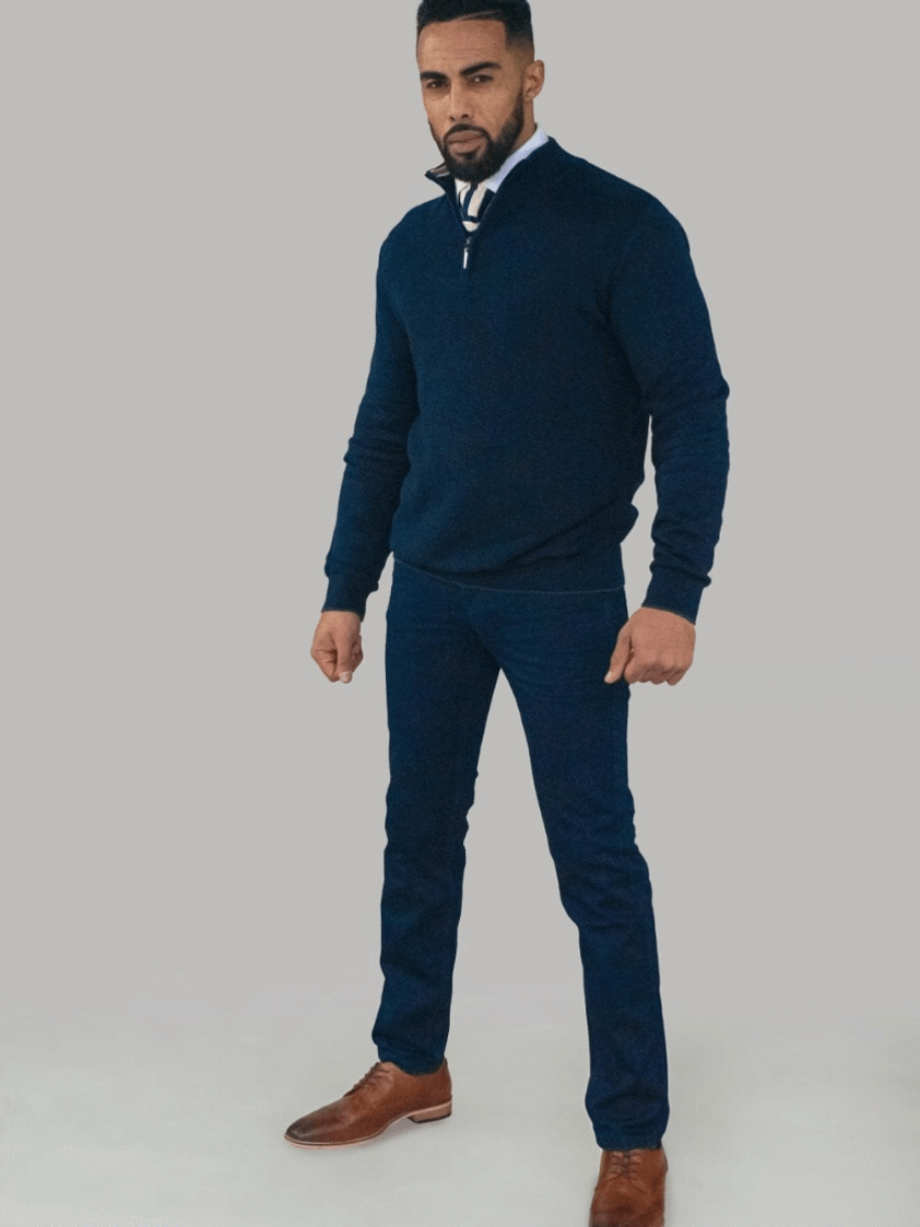 Grey Kyle Half Zip Jumper