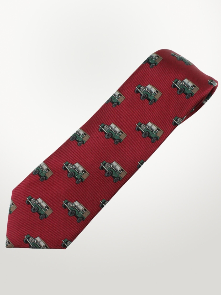 Red 4x4 Landrover Print Tie