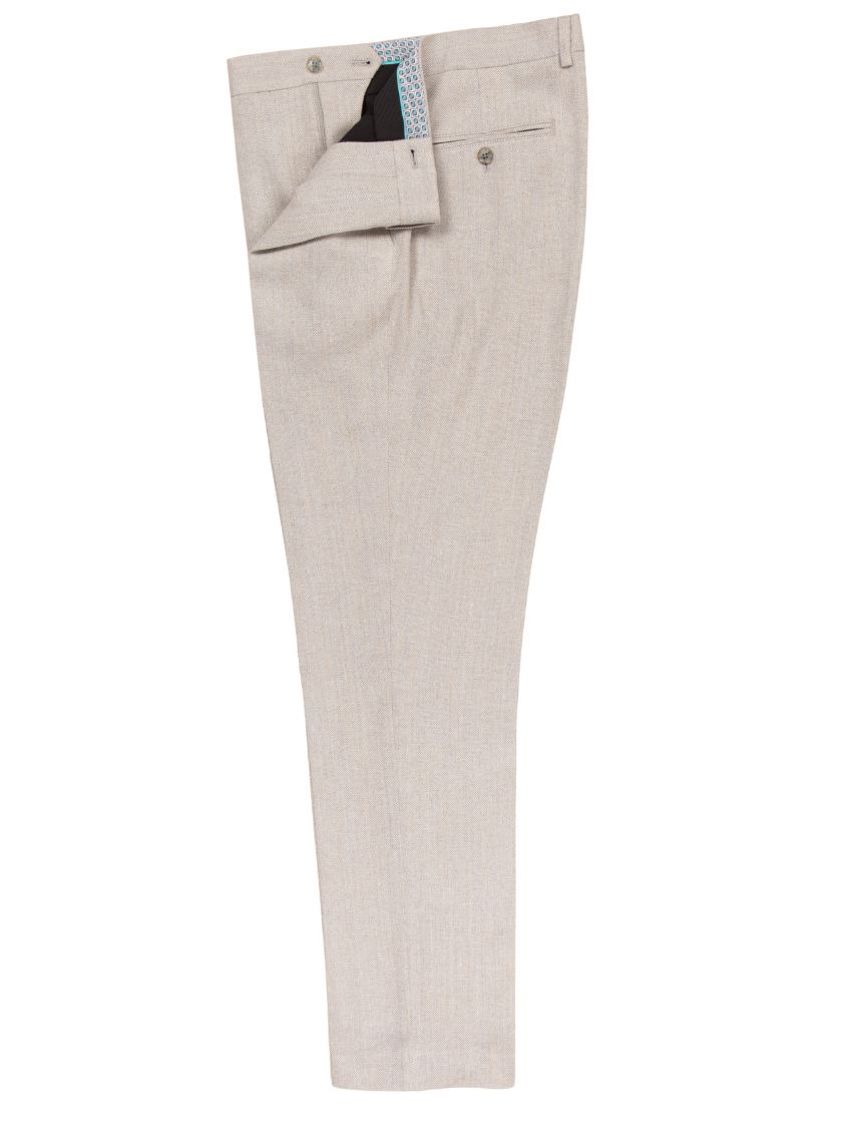 Grey Linen Blend Trousers