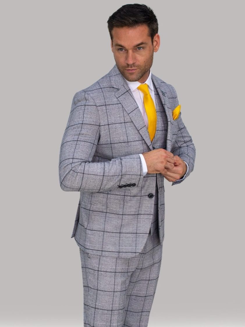 Grey Ghost Grey Check Tweed Suit