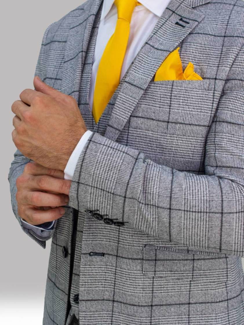 Grey Ghost Grey Check Tweed Suit