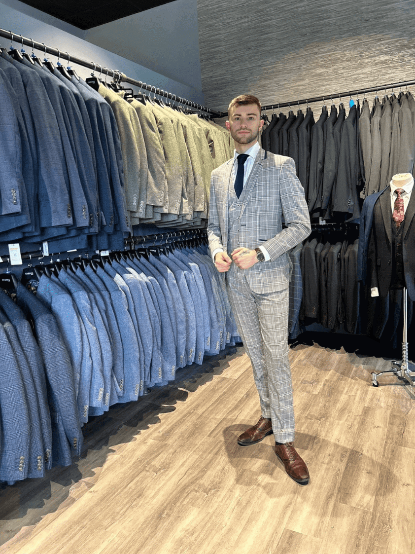 Stone/Navy Niall 3piece Suit