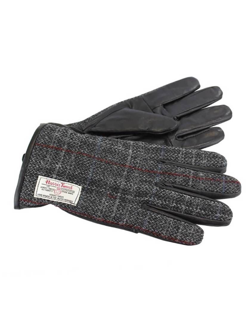 Grey Harris Tweed Gloves