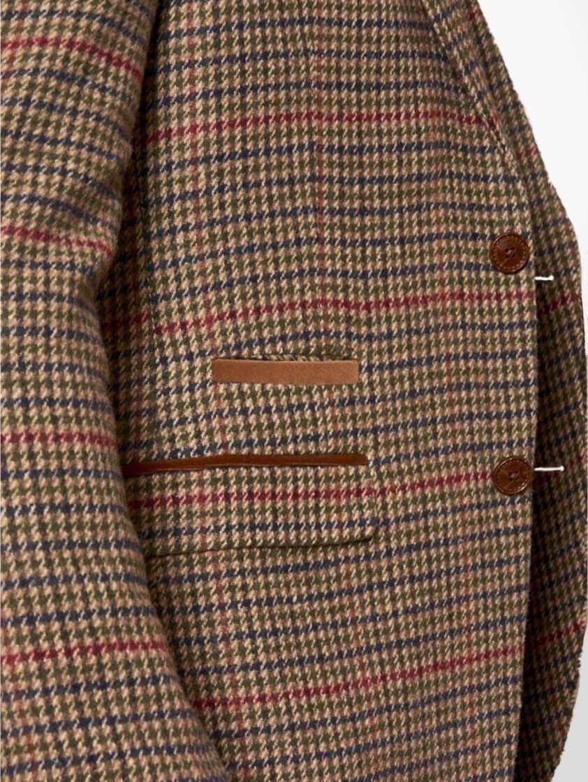Tan Edward Tweed Style Check Jacket - Save 30%