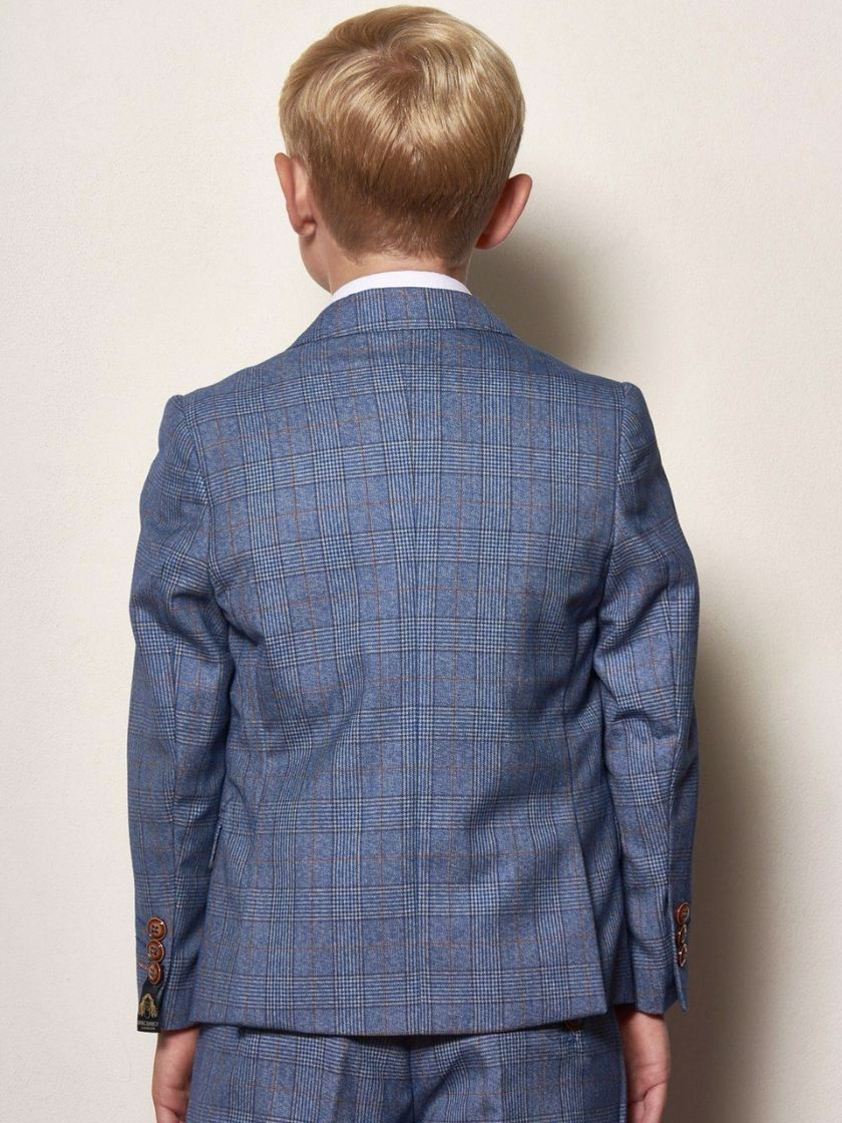 Sky George Sky Blue Check Kids Suit