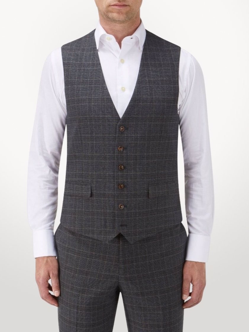 Charcoal Stelling Check Tailored Suit