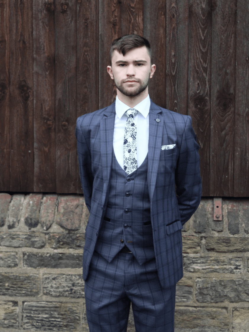 Grey Jose Checked 2piece Suit