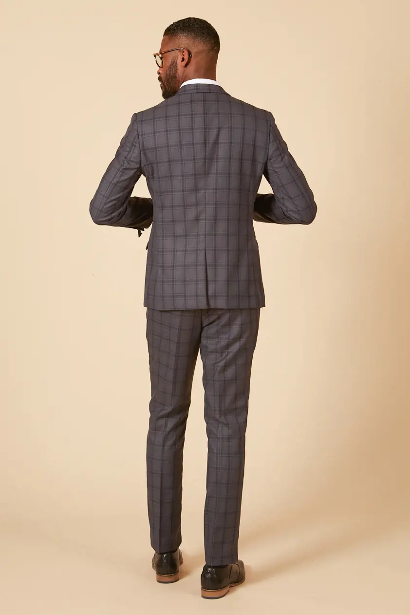 Grey Jose Checked 3piece Suit