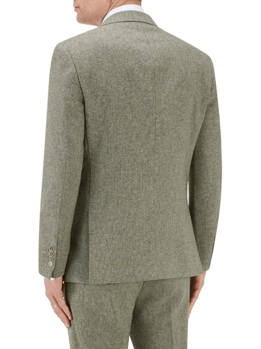 Sage Jude 3piece Tweed Herringbone Suit