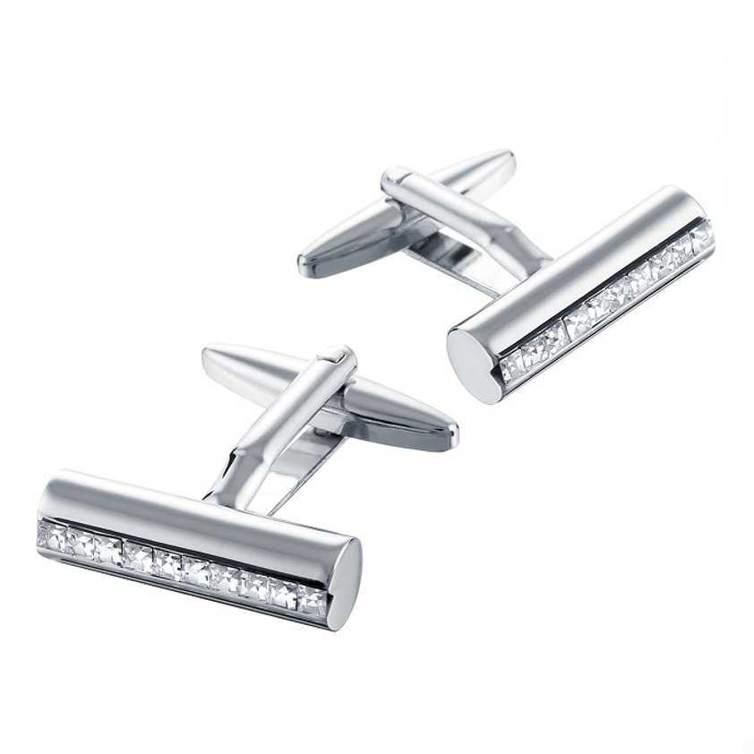 Clear Crystal Strip Cufflinks