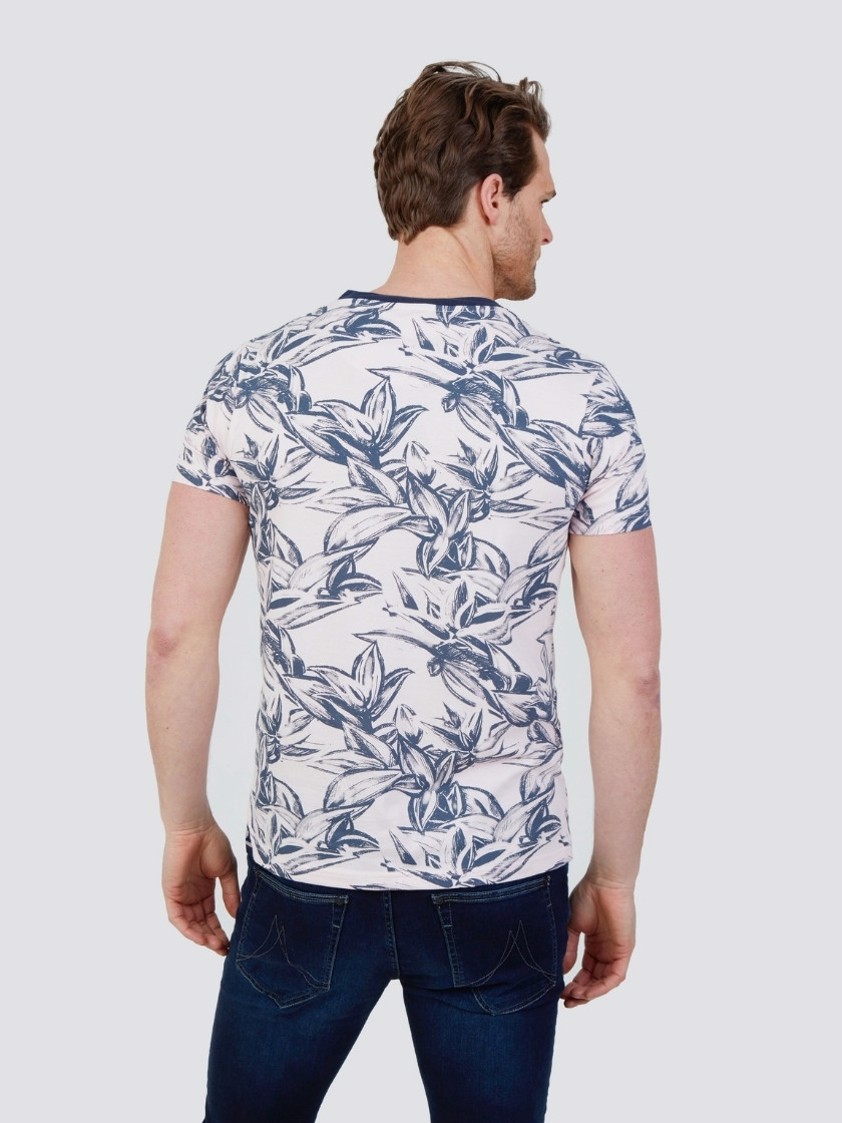 White Pedro Tropical Print Jersey T-Shirt