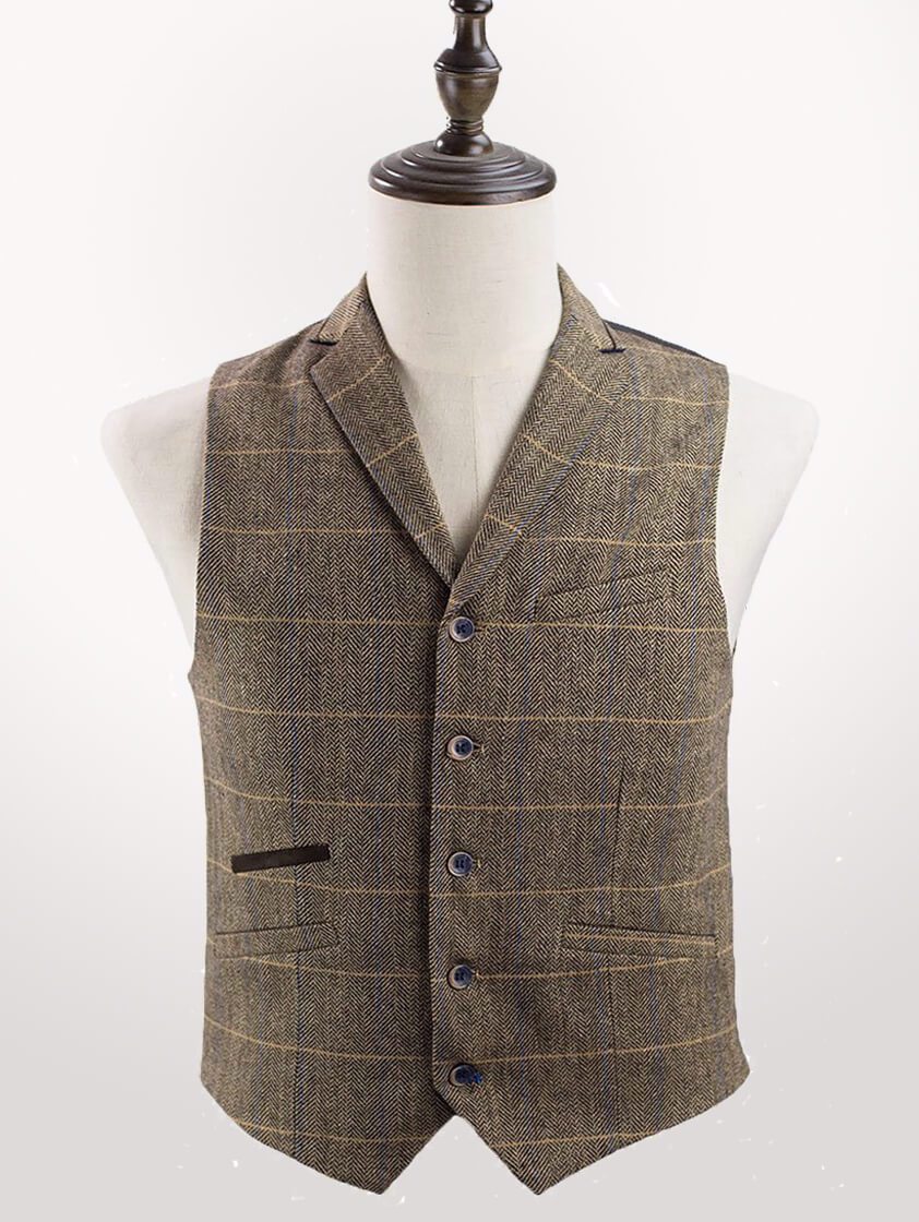 Tan Albert Tweed Waistcoat