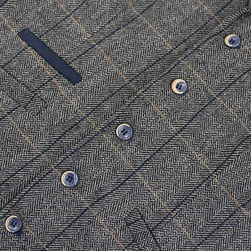 Grey/navy Albert Tweed Waistcoat