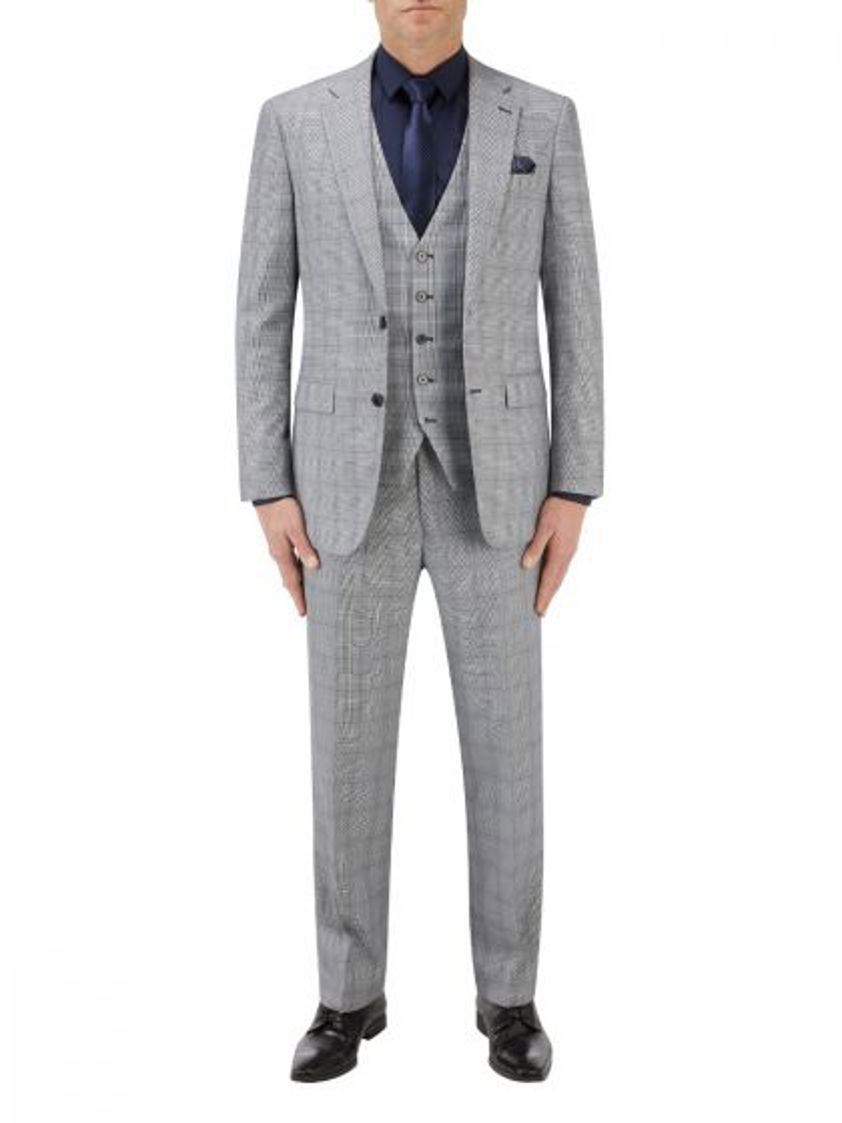 Grey Anello Three Piece Suit in Check